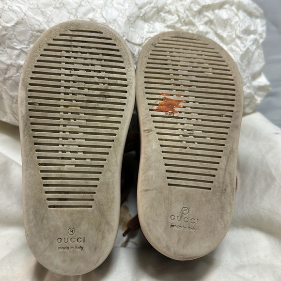 Authentic Gucci Kids Leather High Top Web Toddler Sneakers. - Picture 6 of 6